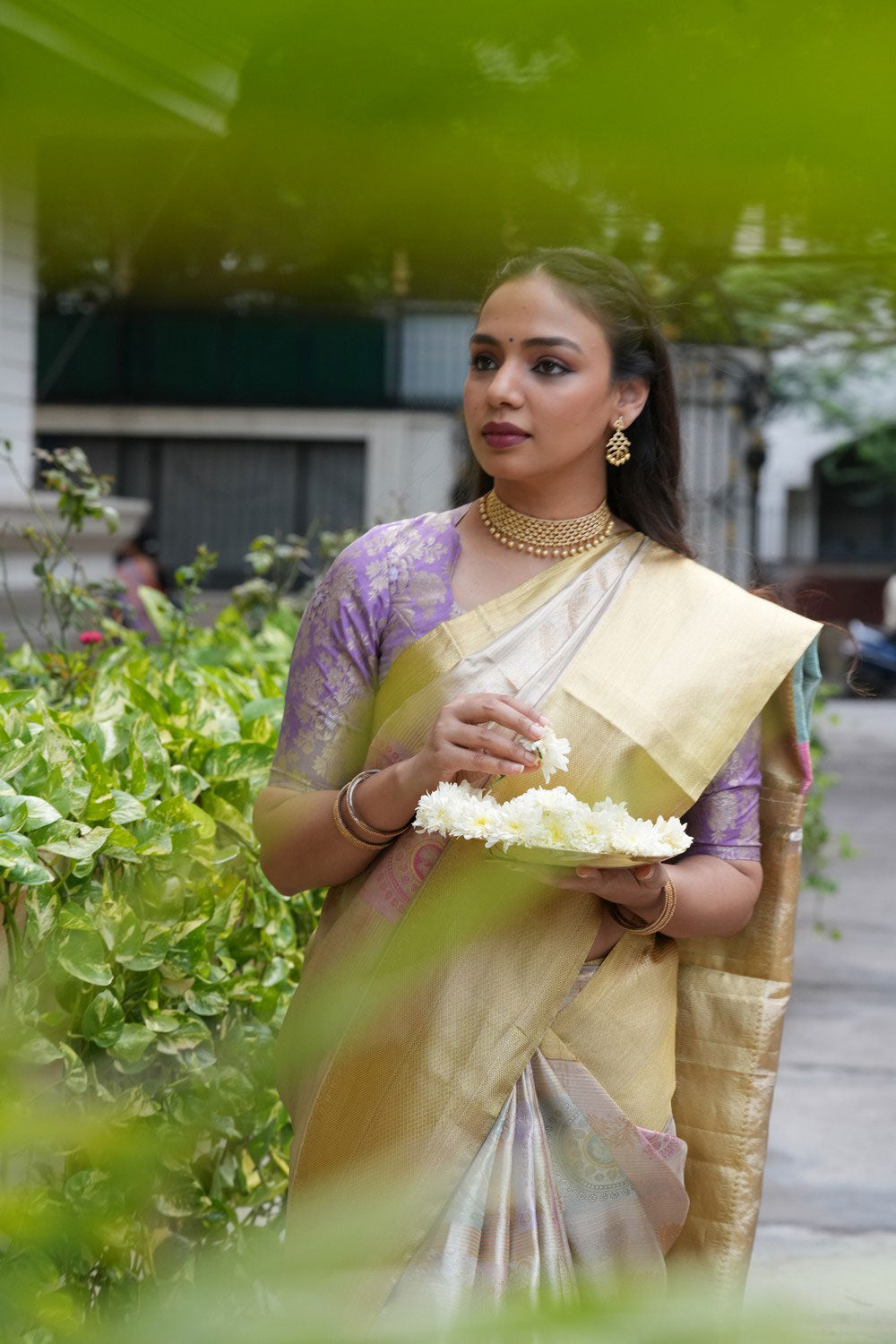 Image of Kanchipattu Gold Tissue Brocade Saree